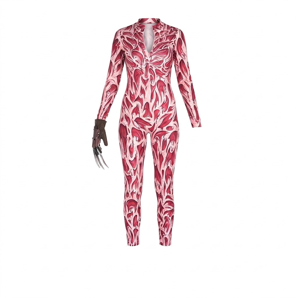 Zombie Scarred Catsuit Costume - Adult L/XL