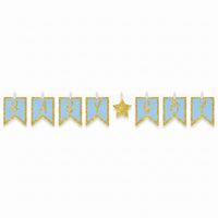"Baby Boy" Glitter Clothespin Pennant Banner