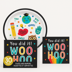 "You Did It!" Graduation Fun Paper Plates & Napkins Set