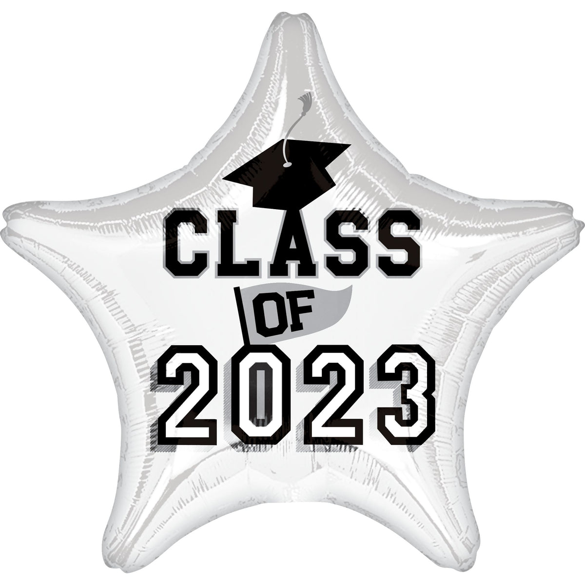 Class of 2023 White Star Foil Balloon