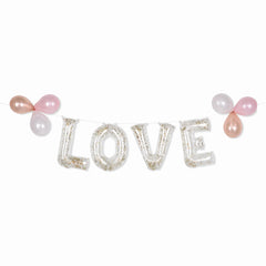 "Love" Air-Filled Confetti Foil Balloon Banner Kit