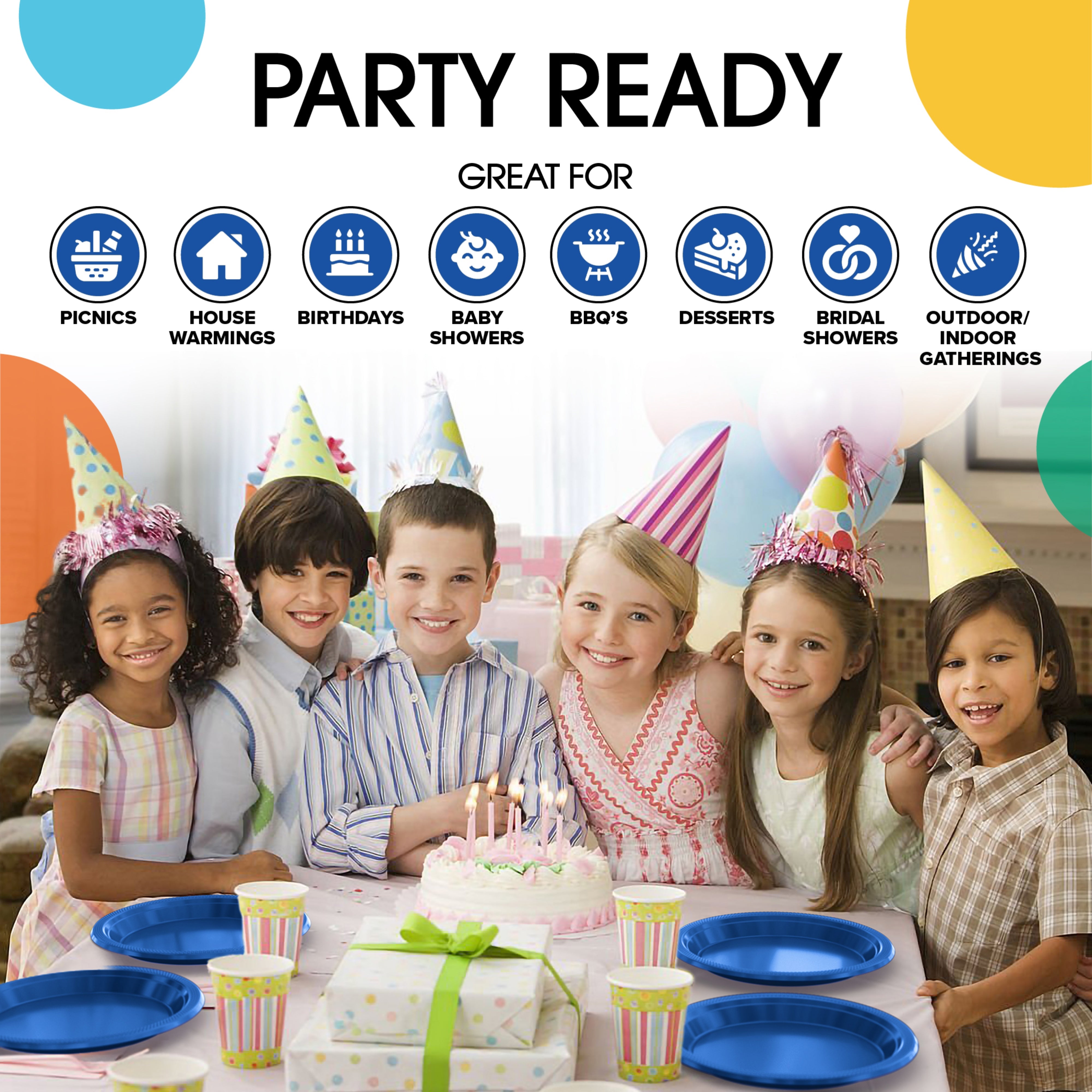 Little Gym - 7 In. Dark Blue Plastic Plates | 100 Count