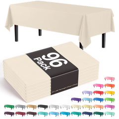 Premium Ivory Plastic Table Cover | Case of 96