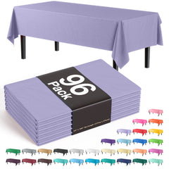 Premium Lavender Plastic Table Cover | Case of 96 - 54 In. x 108 In.