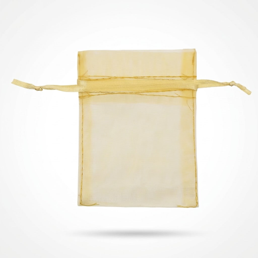 Elegant Gold Organza Wedding Favor Bags - 24 Pack