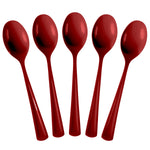 Heavy Duty Burgundy Plastic Spoons - 7.5 in. | 50 Count