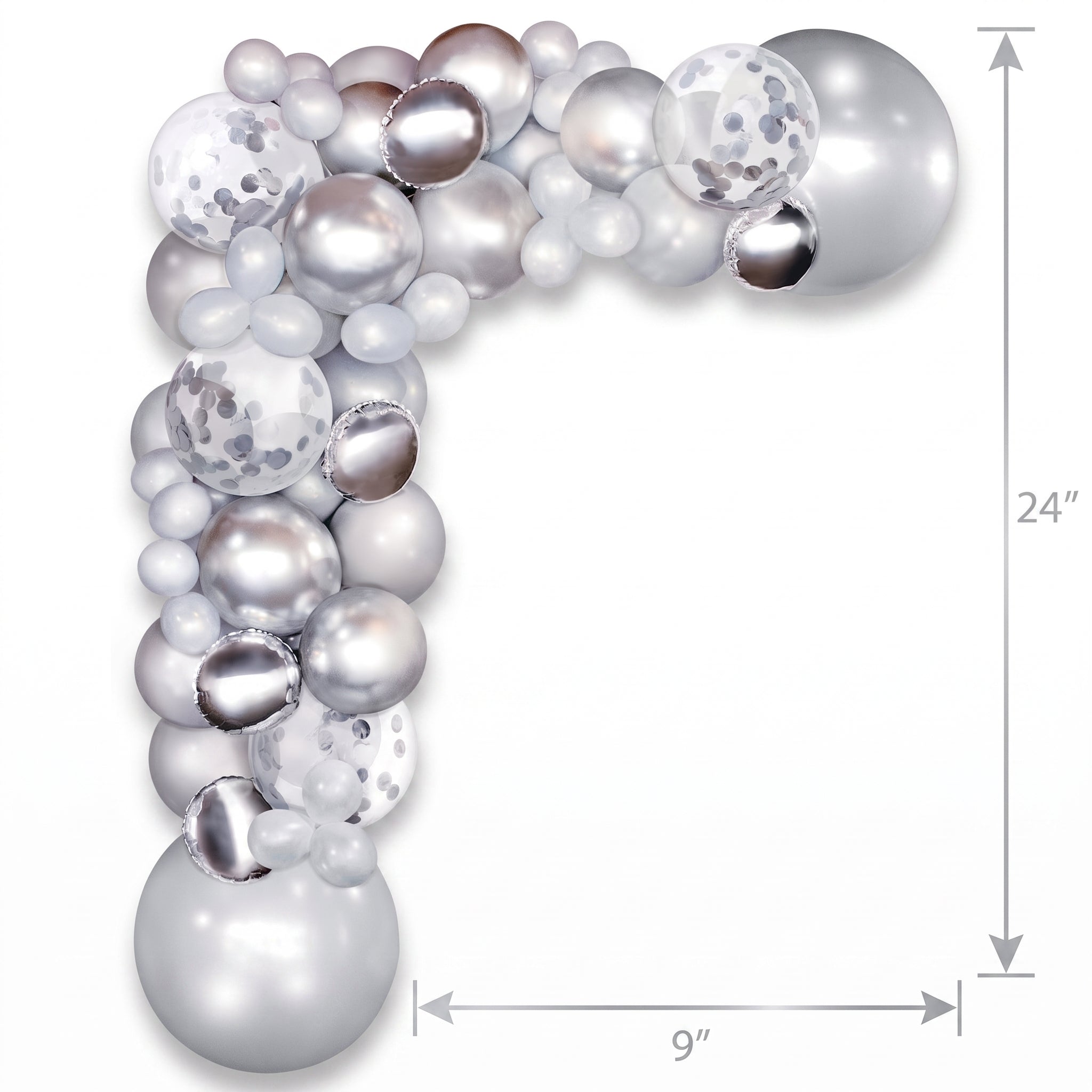 Silver Confetti Latex Balloon Garland Kit for Parties