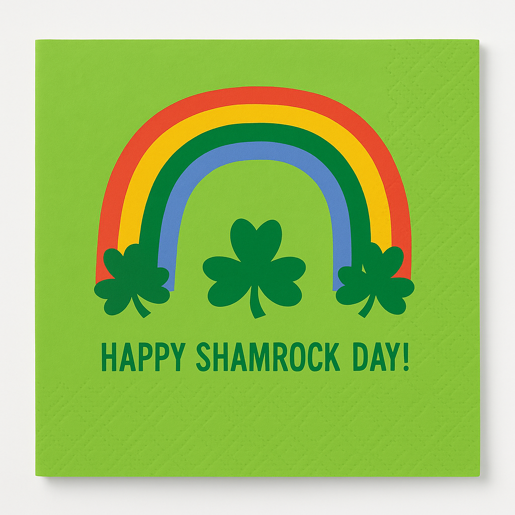 Happy Shamrock Day Beverage Napkins