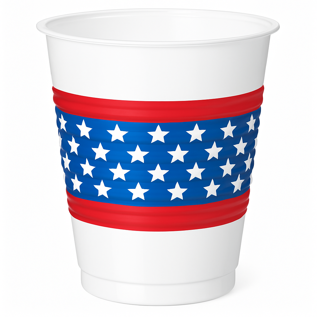 18oz Patriotic Americana Plastic Cups