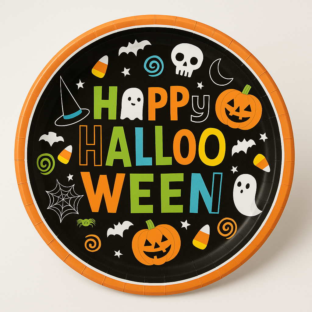 Spooky Halloween Friends 6.75" Round Paper Plates