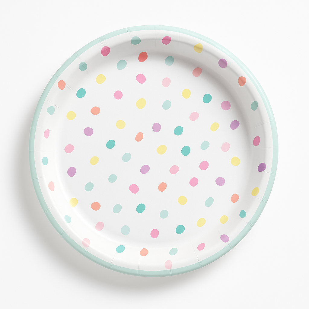 Easter Blessings 6.75" Polka Dot Paper Plates