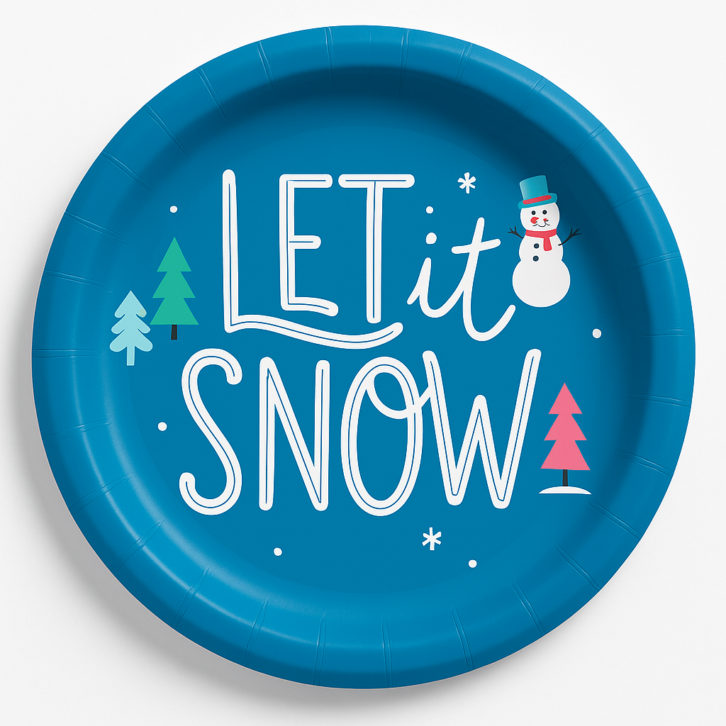 Festive "Let It Snow" 6.75" Paper Plates