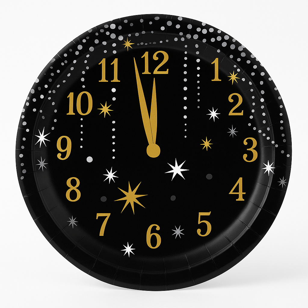 Midnight Hour New Year's Eve Paper Plates - 6.75"