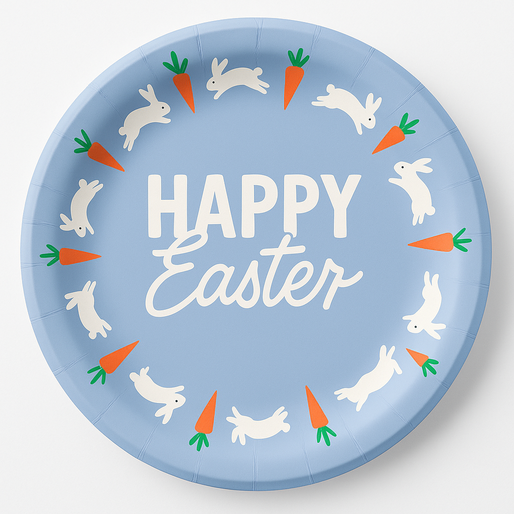 Hoppy Easter 6.75" Round Paper Plates