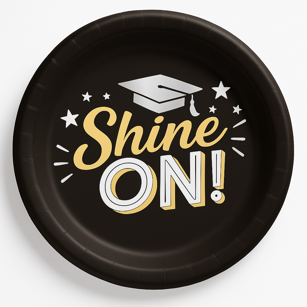 Shine On Graduation Paper Plates - 6.75" Round