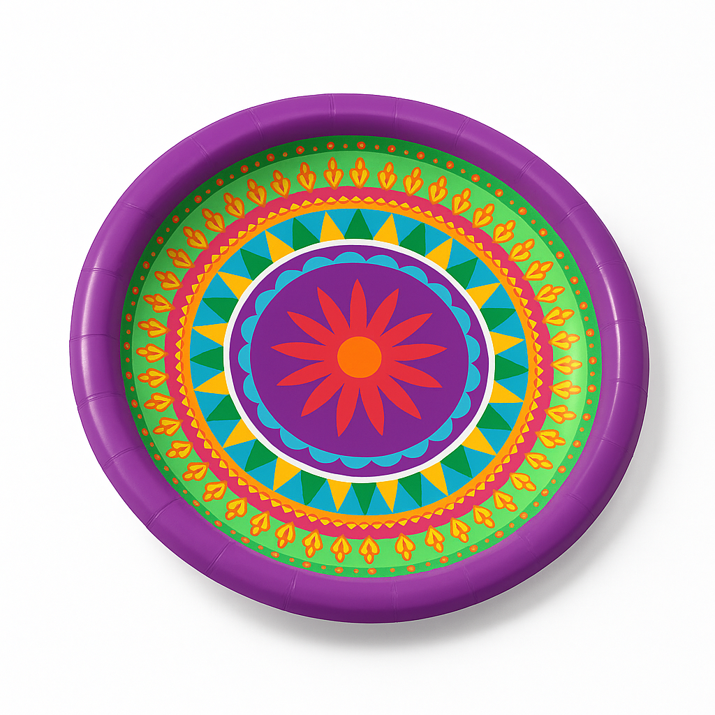 Vibrant Fiesta 8.5" Round Paper Plates