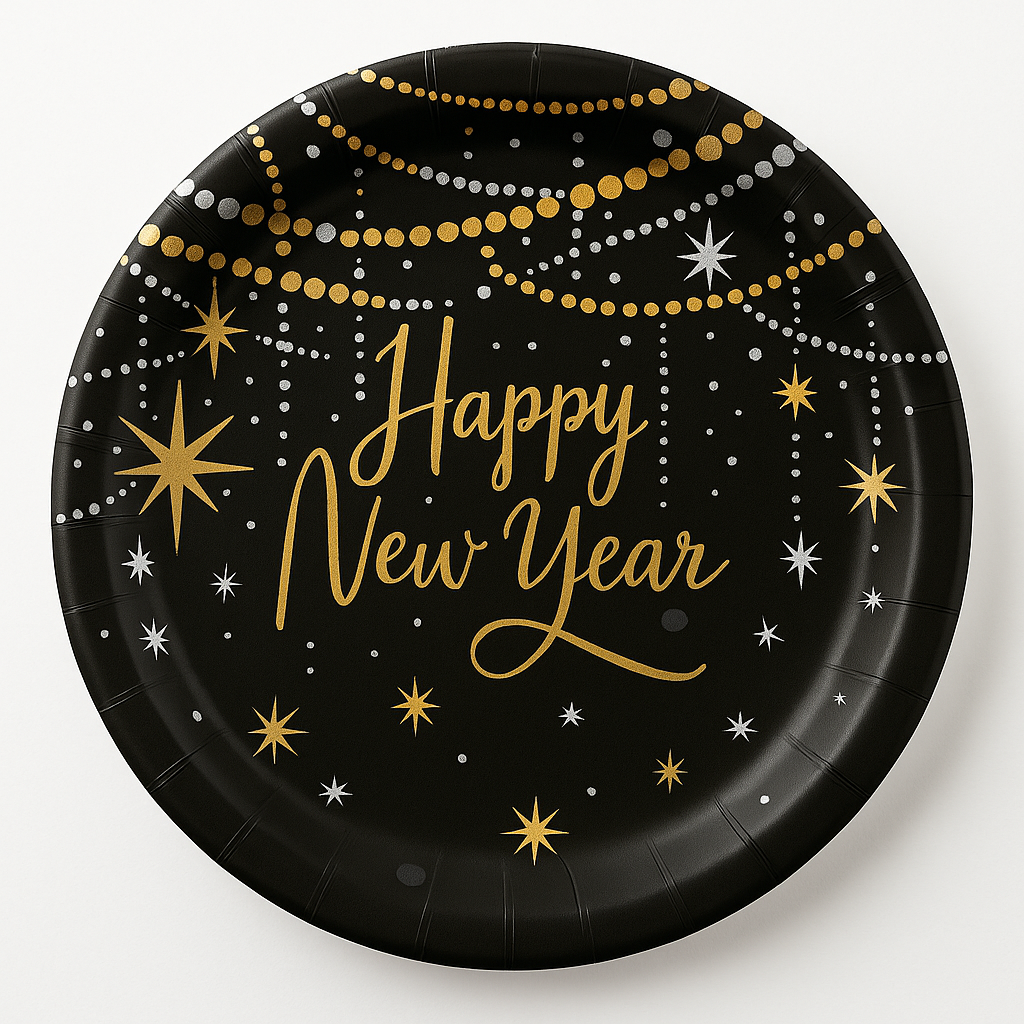 Midnight Hour New Year's Eve 8.5" Round Paper Plates