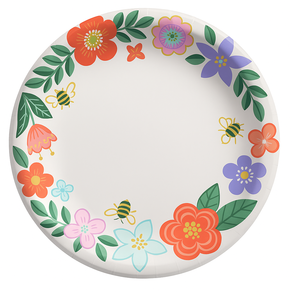 Spring Floral Paper Plates - 8.5" (10ct)