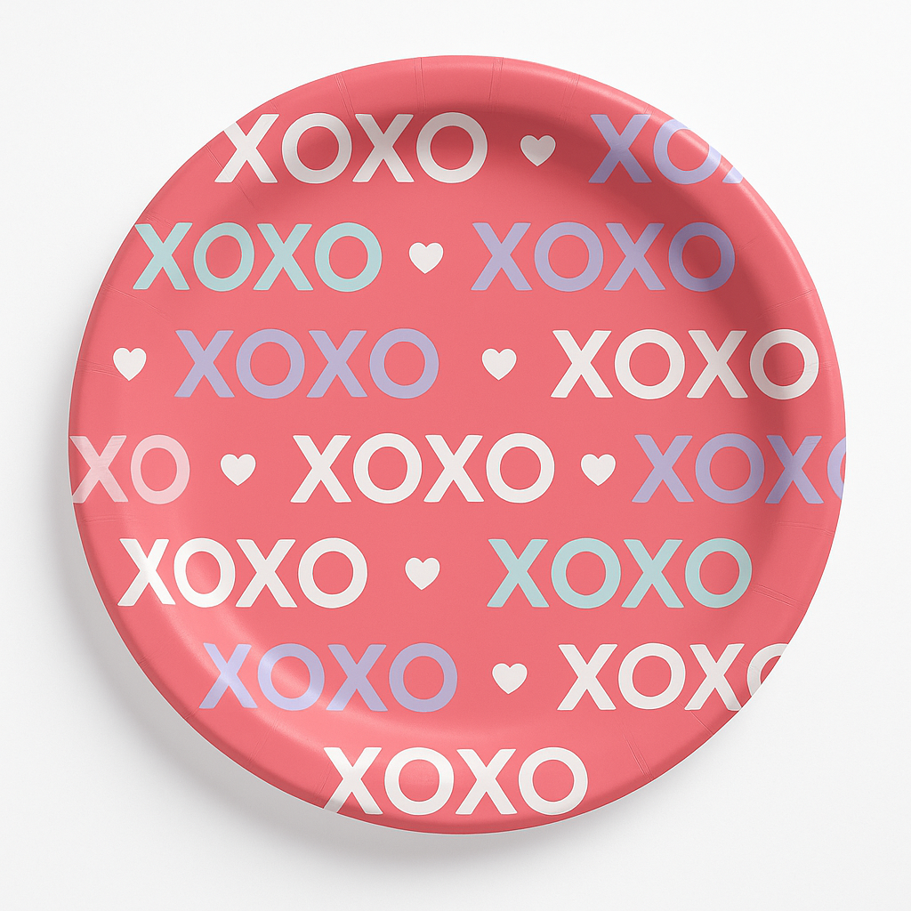 Lovely Hearts Valentine‚Äôs Day Paper Plates - 8.5"
