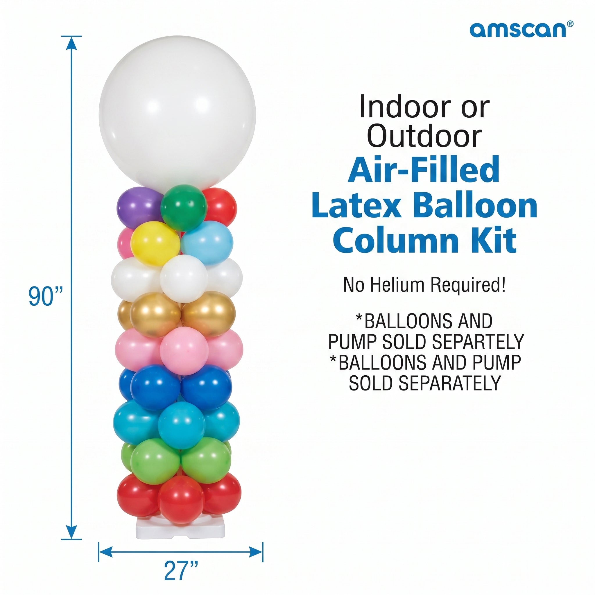 Versatile Balloon Column Kit with Stand - 7.5 ft
