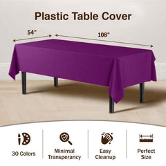 Premium Magenta Plastic Table Cover | Case of 96 - 54 In. x 108 In.