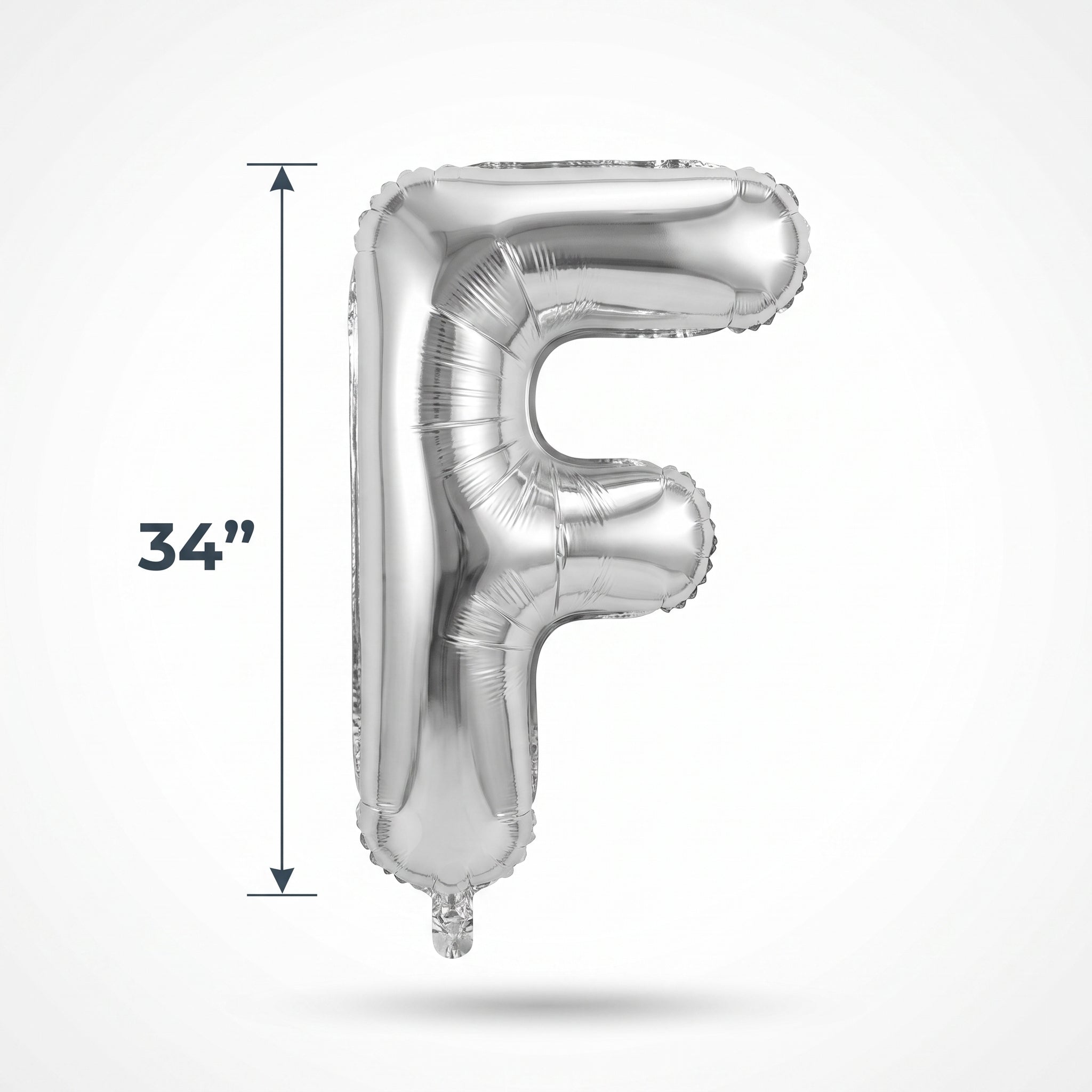 Silver Letter "F" Foil Balloon - Metallic Finish