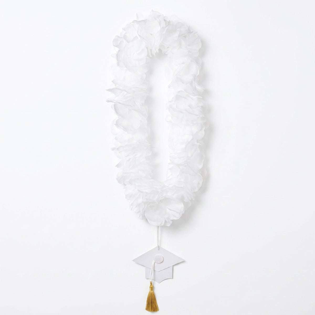 White Graduation Celebration Lei Necklace