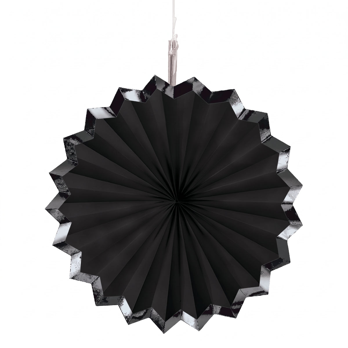Elegant Black Paper Parasol Fan with Hot Stamp
