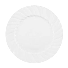 10 In. White Fluted Plates | 18 Count