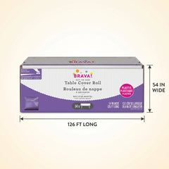 Purple Plastic Table Cover Roll with Slide Cutter, 54 in x 126 ft