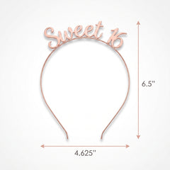 Rose Gold Sweet 16 Birthday Headband