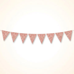 Rose Gold Mini Sparkle Paper Pennant Banner