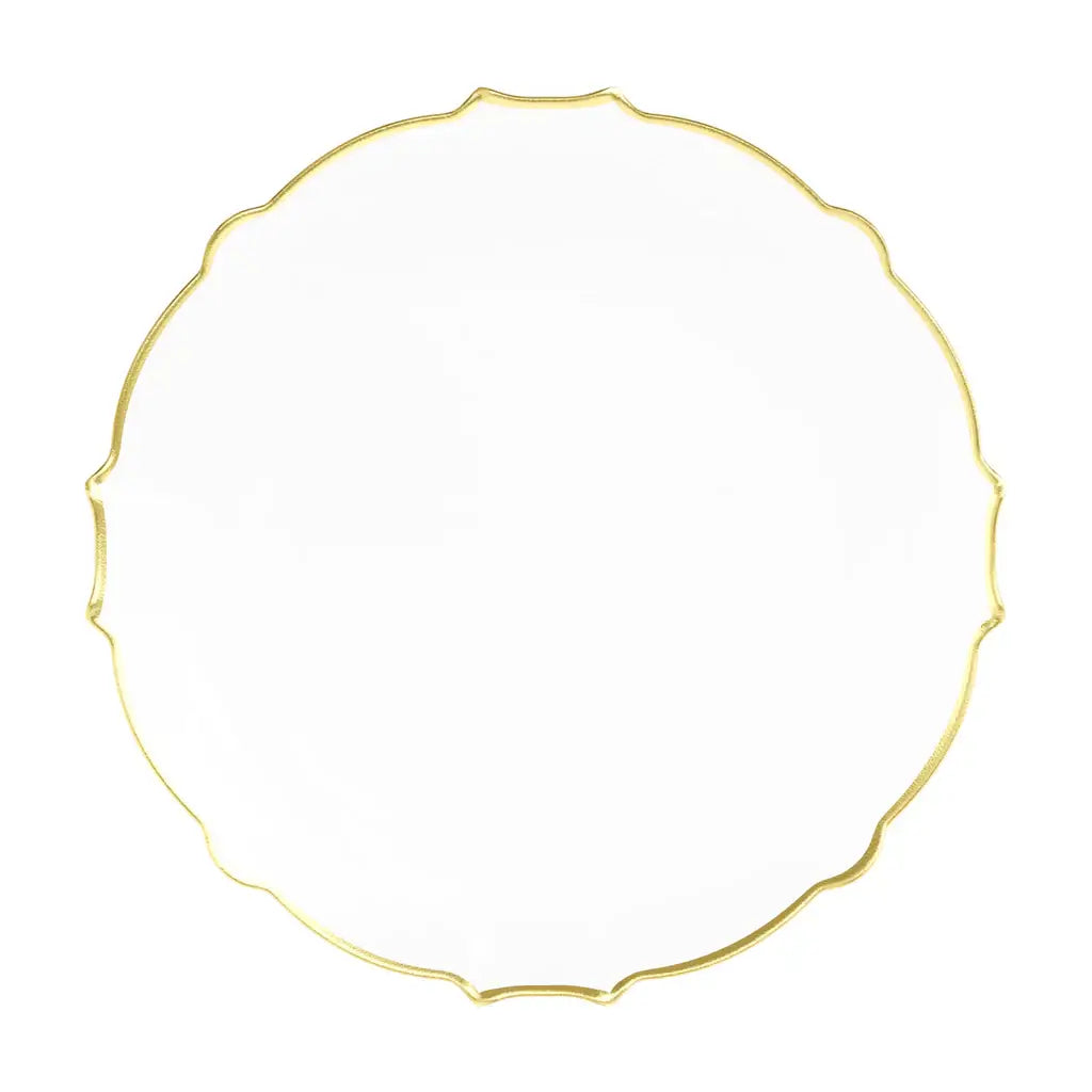 10 In. Clear/Gold Petal Plates | 120 Count
