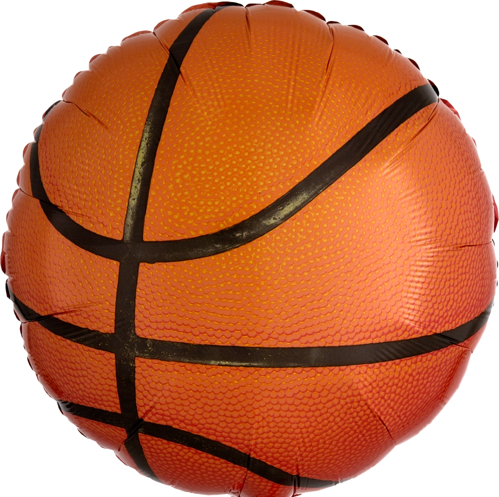 18-Inch Metallic Basketball Mylar Balloon