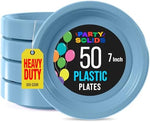 7 in. Light Blue Plastic Plates | 50 Count