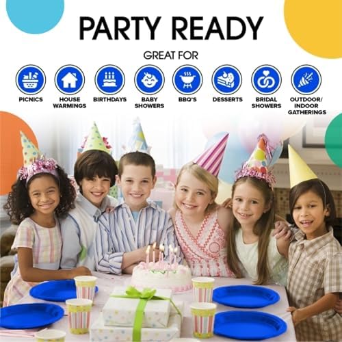 9 in. Dark Blue Plastic Plates | 50 Count