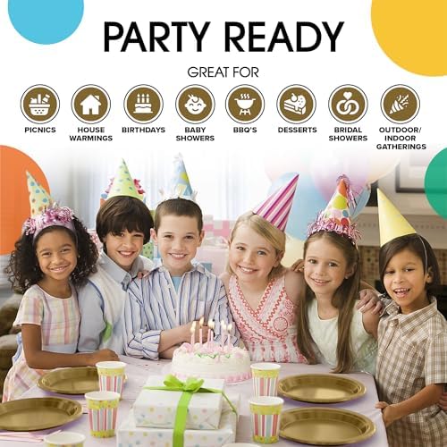 9 in. Gold Plastic Plates | 50 Count