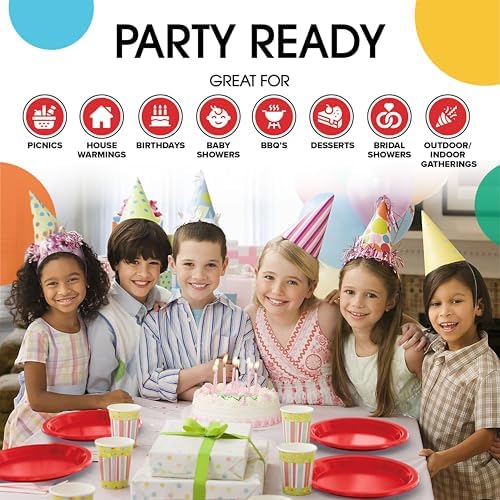 9 in. Red Plastic Plates | 50 Count