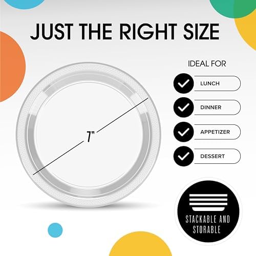 7 in. Clear Plastic Plates | 50 Count
