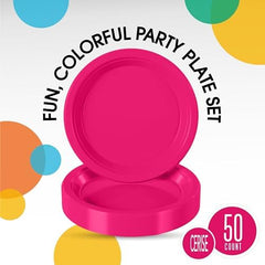 7 in. Cerise Plastic Plates | 50 Count