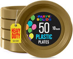 10 in. Gold Plastic Plates | 50 Count