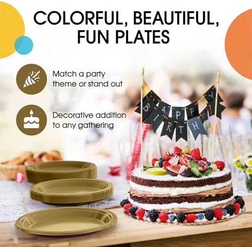 10 in. Gold Plastic Plates | 50 Count