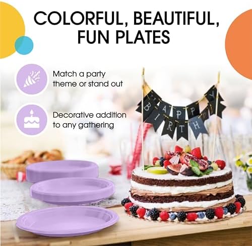 9 in. Lavender Plastic Plates | 50 Count