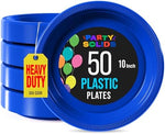 10 in. Dark Blue Plastic Plates | 50 Count
