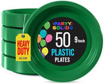 9 in. Emerald Green Plastic Plates | 50 Count
