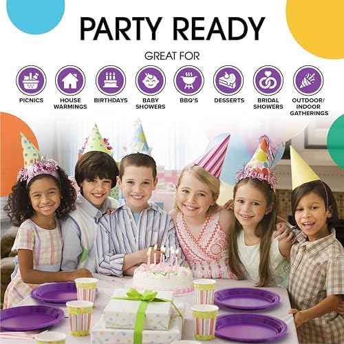 10 in. Purple Plastic Plates | 50 Count