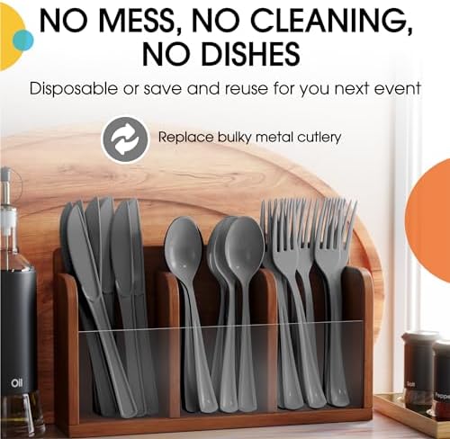 Silver Cutlery Combo Set | 50 Forks 50 Spoons And 50 Knives | 7.5 in.