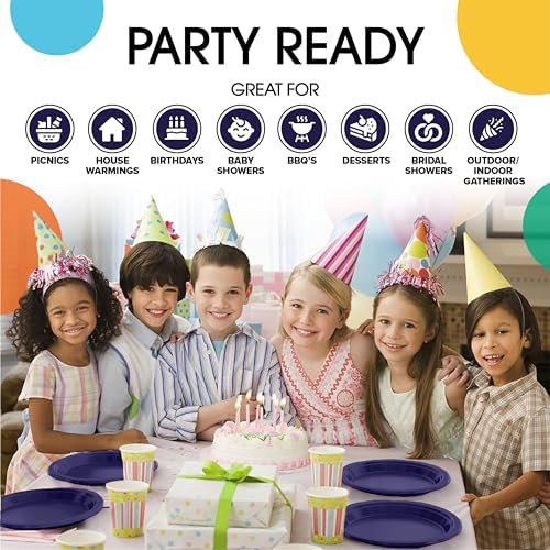 10 in. Navy Plastic Plates | 50 Count