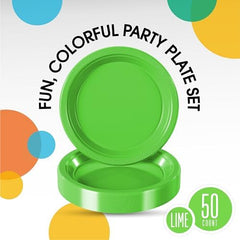 7 in. Lime Green Plastic Plates | 50 Count