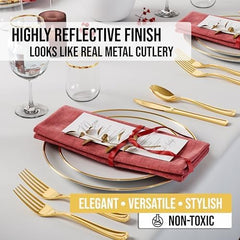 Exquisite Gold Classic Cutlery Combo | 120 Knives,120 Spoons, 240 Forks
